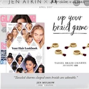 Jen Atkin X Chloe + Isabel Tassel Burgundy Braid Charms NEW